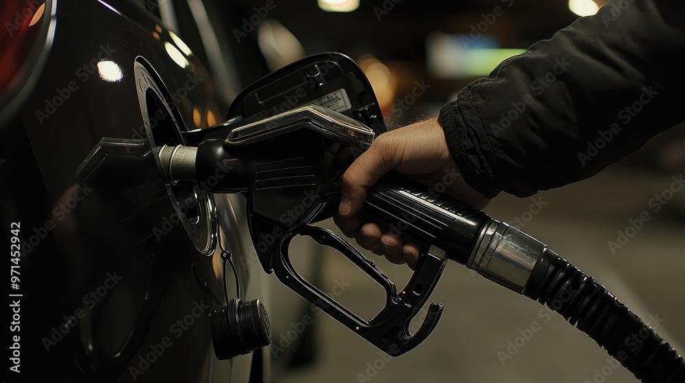 Fototapeta premium Filling Up Your Car: A Close Up View of Gas Pump