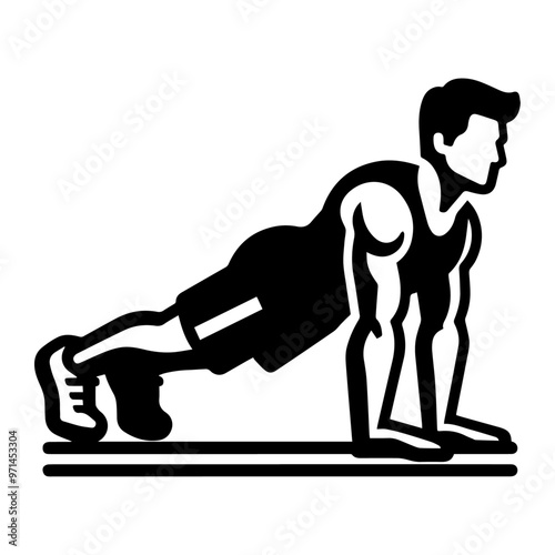 Burpee's exercise vector icon.
