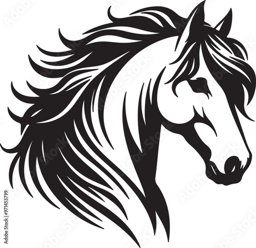 Wallpaper Mural horce face icon silhouette design vector art illustration Torontodigital.ca