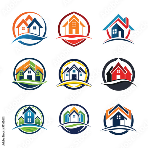  Real estate logo vector illustration photo