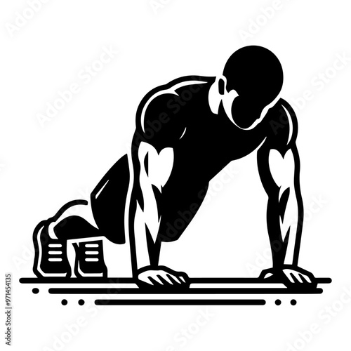 Black burpees exercise vector icon.