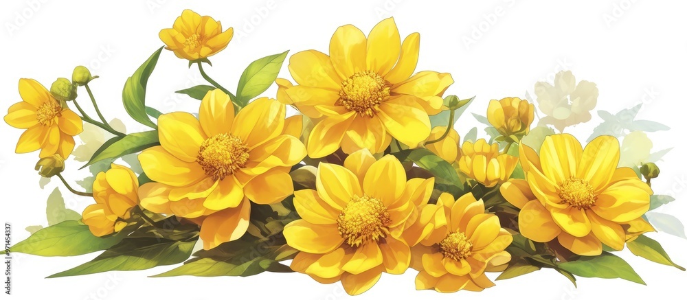 Illustration of a heliopsis flower head on a white background Illustration of a heliopsis flower head on a white background
