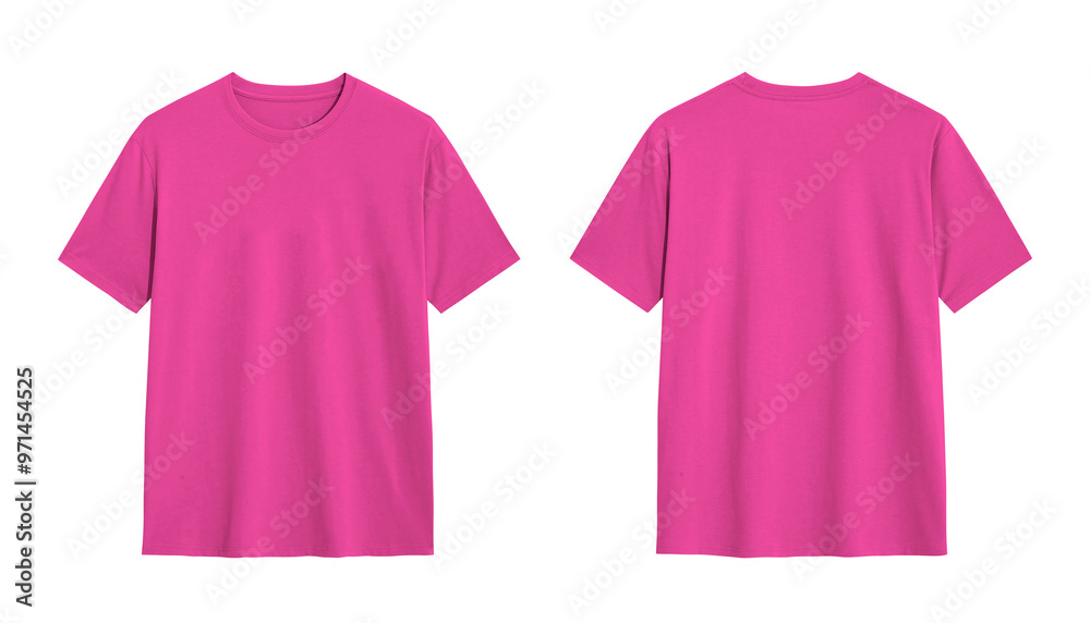 Pink T shirt Mockup, Front and Back View, Isolated Pink T shirt Mockup, Front and Back View, Isolated