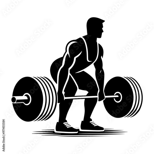 Deadlifts exercise vector icon illustration.