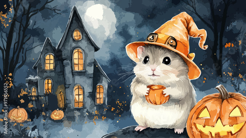 Hamster Halloween Tier Geisterhaus