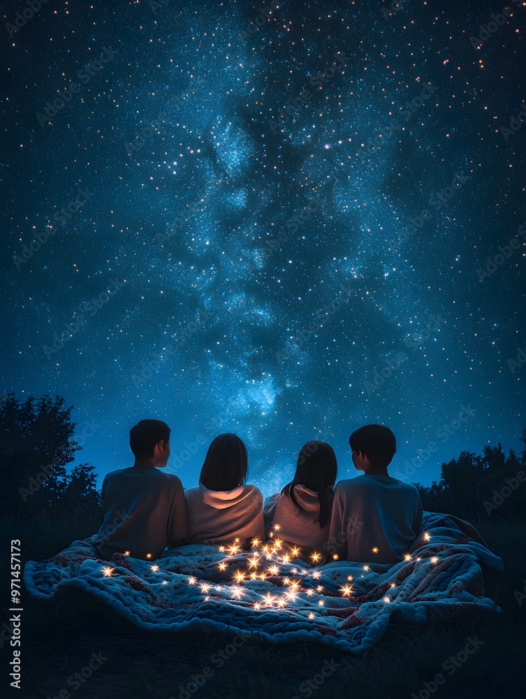 Friends Gazing At The Milky Way Under A Blanket Of Stars Friends Gazing At The Milky Way Under A Blanket Of Stars