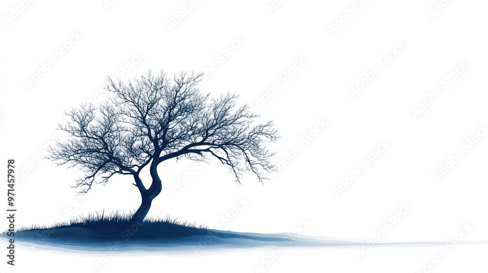 black tree branches without leaves in simple lines and shapes, silhouette, illustration, isolated on a white background black tree branches without leaves in simple lines and shapes, silhouette, illustration, isolated on a white background