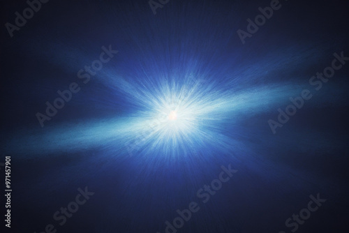 blue rays of light in space style with deep blues and indigo with white center