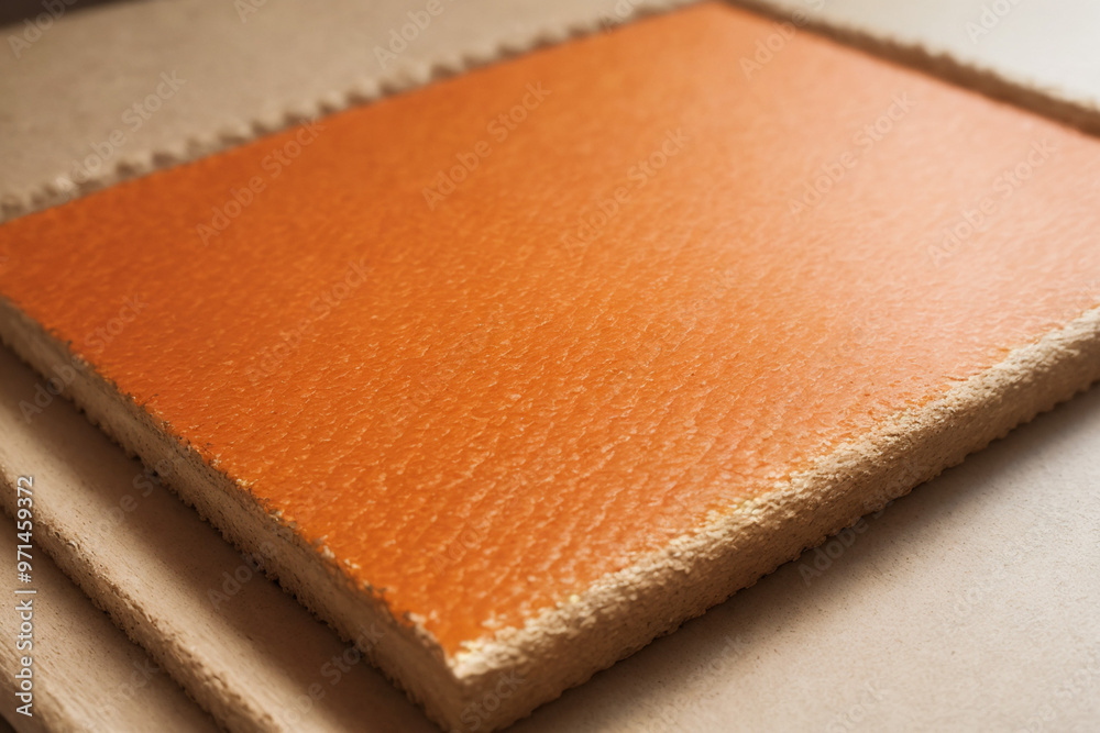 Fototapeta premium leather book cover wallet resting on a plain table