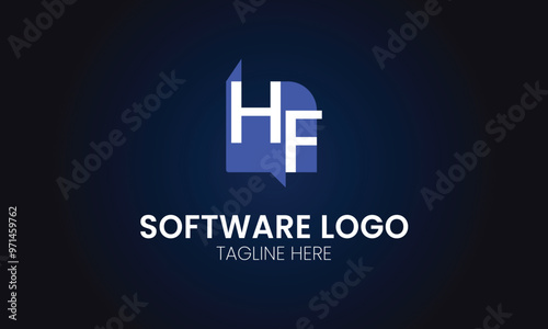 Letter HF Creative Modern Software Company Logo, Initial Letter HF Software Logo, Modern Software Company Logo, Best Software Company Logo Premium Vector - Template