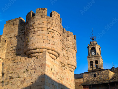 Casttle and church of Santa Maria del Azogue in the little town of Puebla de Sanabria, North-West Zamora, Europe photo