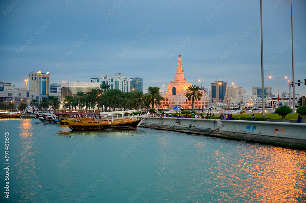 Fototapeta premium Traditional Dhow Boat Festival Katara Beach Qatar