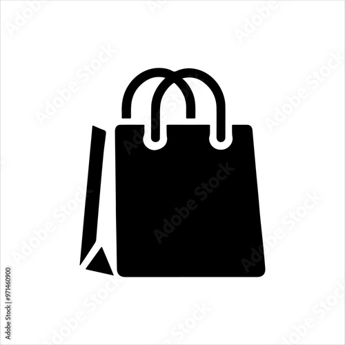 Shopping bag icon silhouette vector illustration design on white background.
