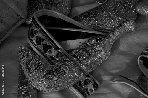 Doha, Qatar - December 14, 2023:  Omani Khanjar or a Dagger from Sur, Sultanate of Oman