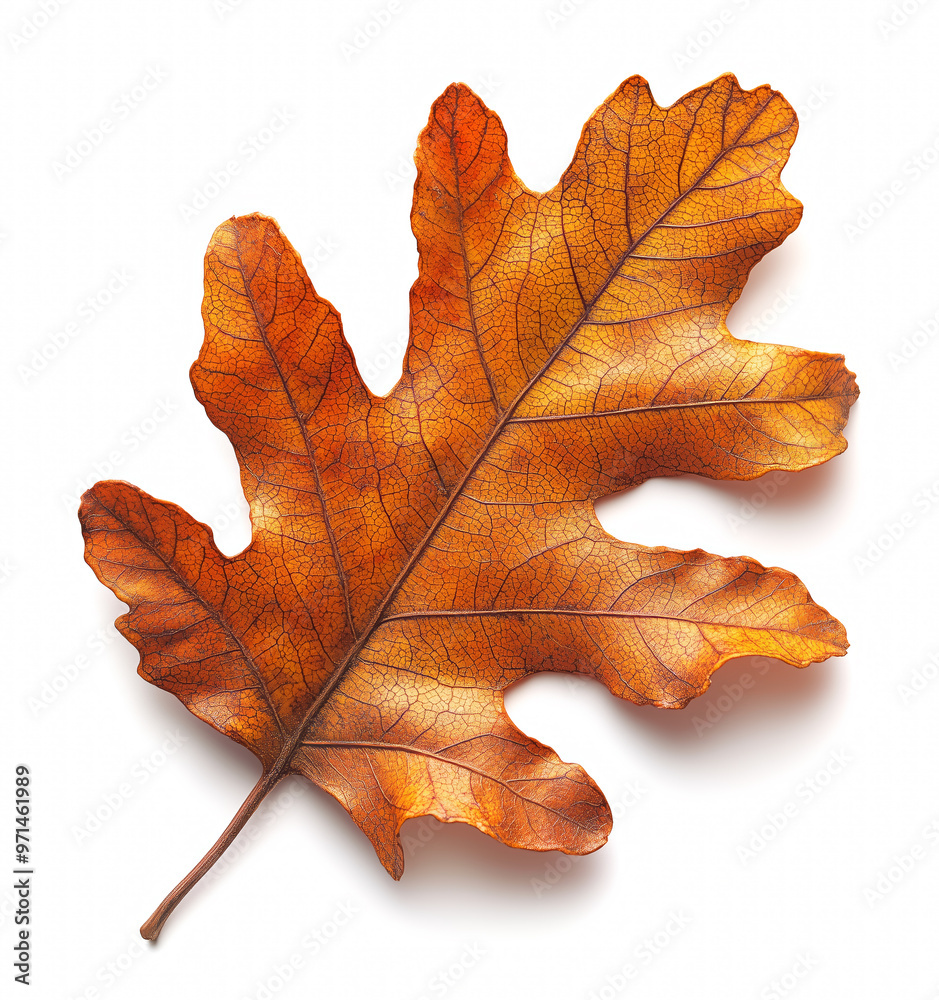 Colorful autum oak leaf isolated on white background Colorful autum oak leaf isolated on white background
