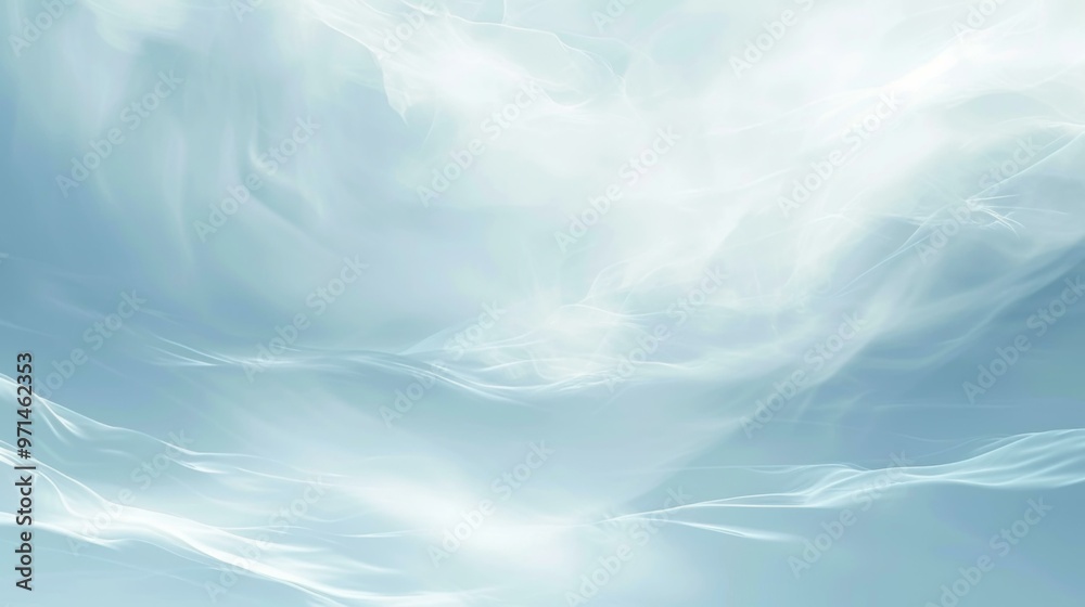 Abstract Blue and White Ethereal Art: A Serene and Tranquil Dream