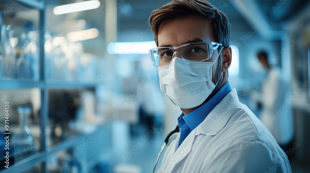 Virtual Medical Education: Professional Attending Online Class with Educational Materials on Clear Background for Text Space