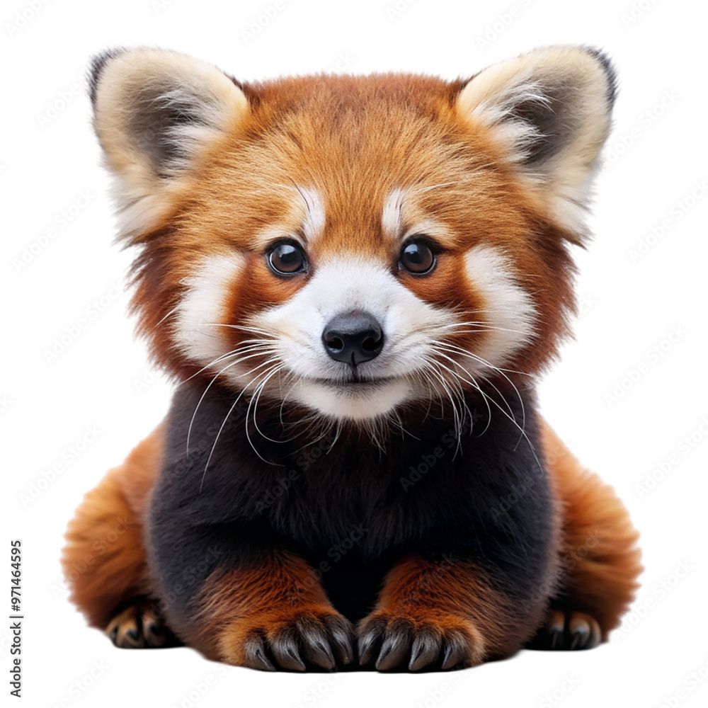 Obraz premium Cute red panda Isolated on transparent background.
