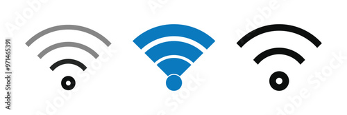 Wi-Fi icon set. Network symbol. Wireless connection vector illustration. Wi-Fi signal sign.