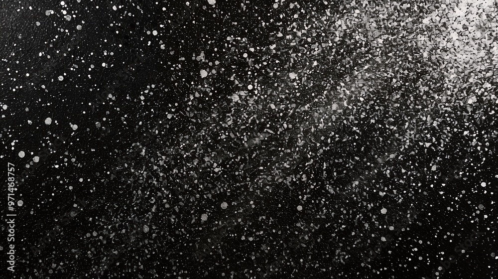 Abstract background with white splatter on black. Abstract background with white splatter on black.