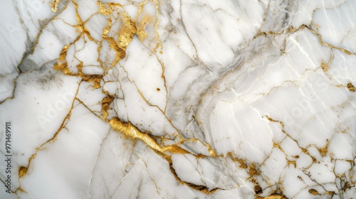 White Marble Texture with Golden Veins - Luxury Background