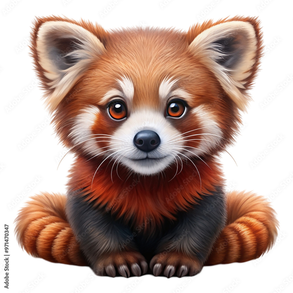 Obraz premium Cute red panda Isolated on transparent background.