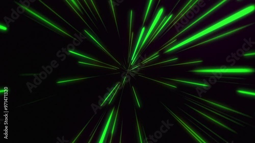 Green Laser Glowing Lines Shooting in Space Seamless Loop Motion Background Animation, HD Video, 60 fps