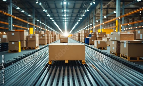 Conveyor Belt in a Warehouse