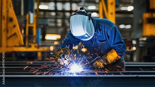 Skilled Welder Working with Metal
