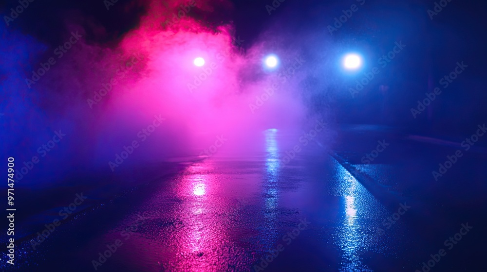 Neon Lights in Fog