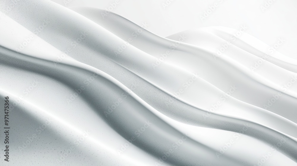 Obraz premium Fluid White Waves Abstract Background