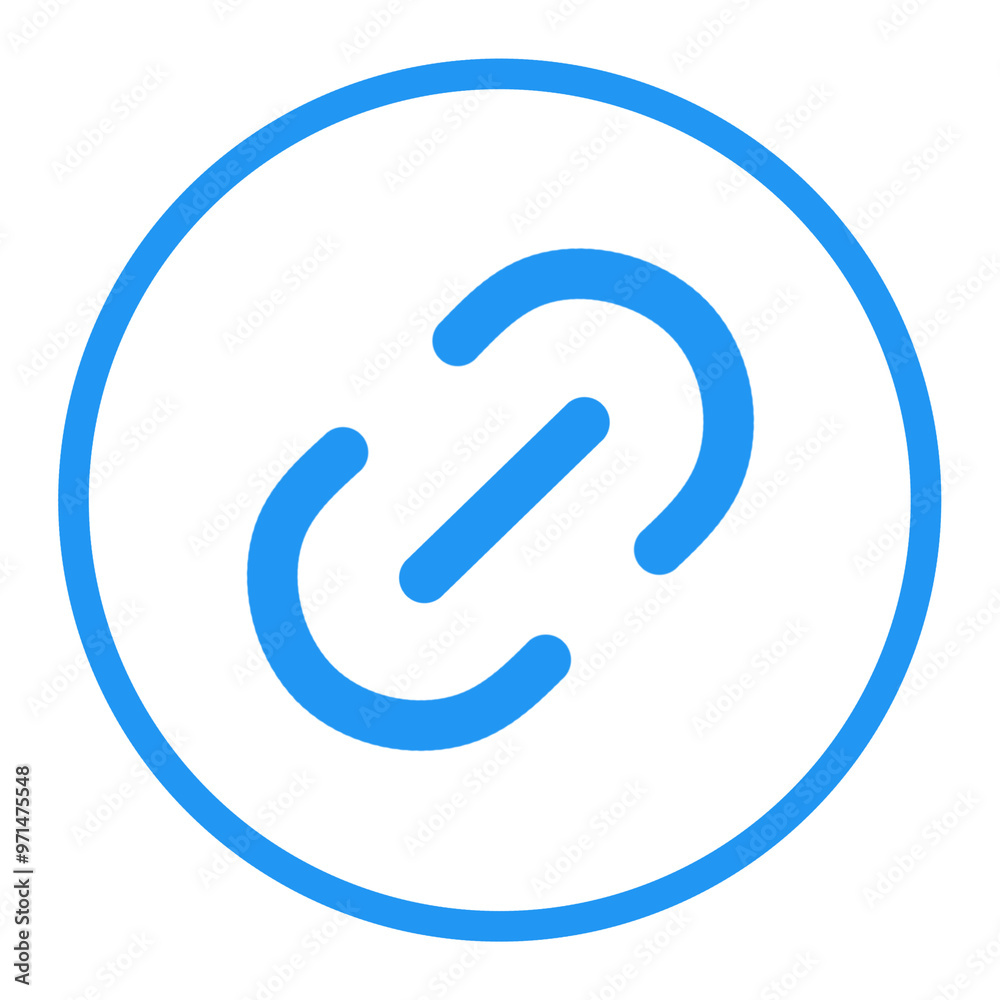 Link icon element blue transparent background Link icon element blue transparent background