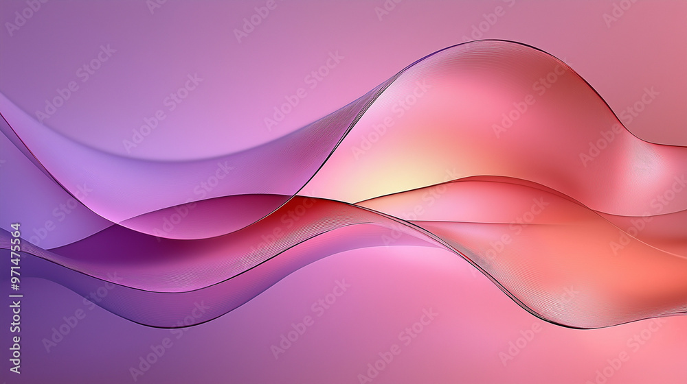 Naklejka premium Minimal fluid wave abstract in pink background
