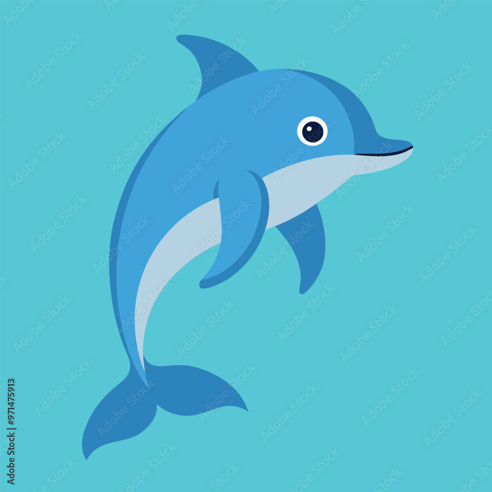 Obraz premium Bottlenose dolphin vector art illustration. 