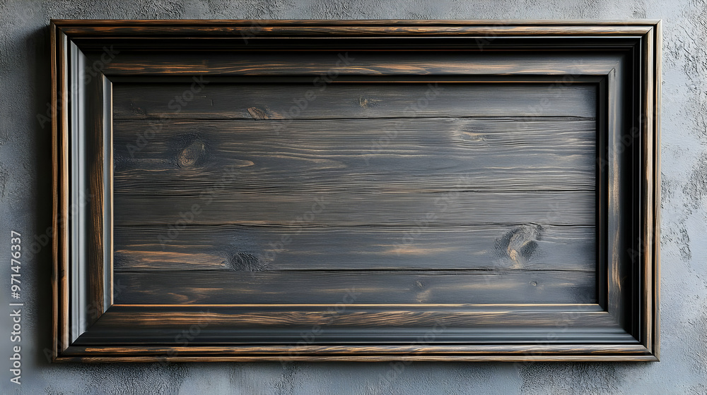 A decorative wooden frame with a dark finish, suitable for displaying artwork or photos. A decorative wooden frame with a dark finish, suitable for displaying artwork or photos.