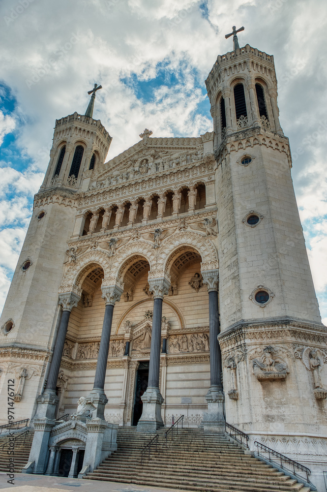 Obraz premium Basilica of Our Lady of Fourviere in Lyon, France