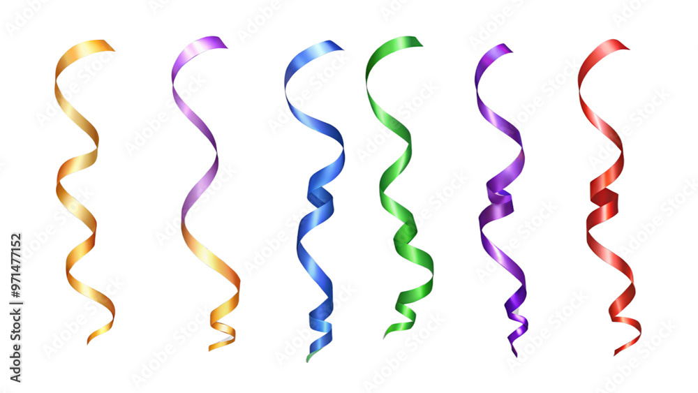Colorful ribbons flying isolated on white background Colorful ribbons flying isolated on white background