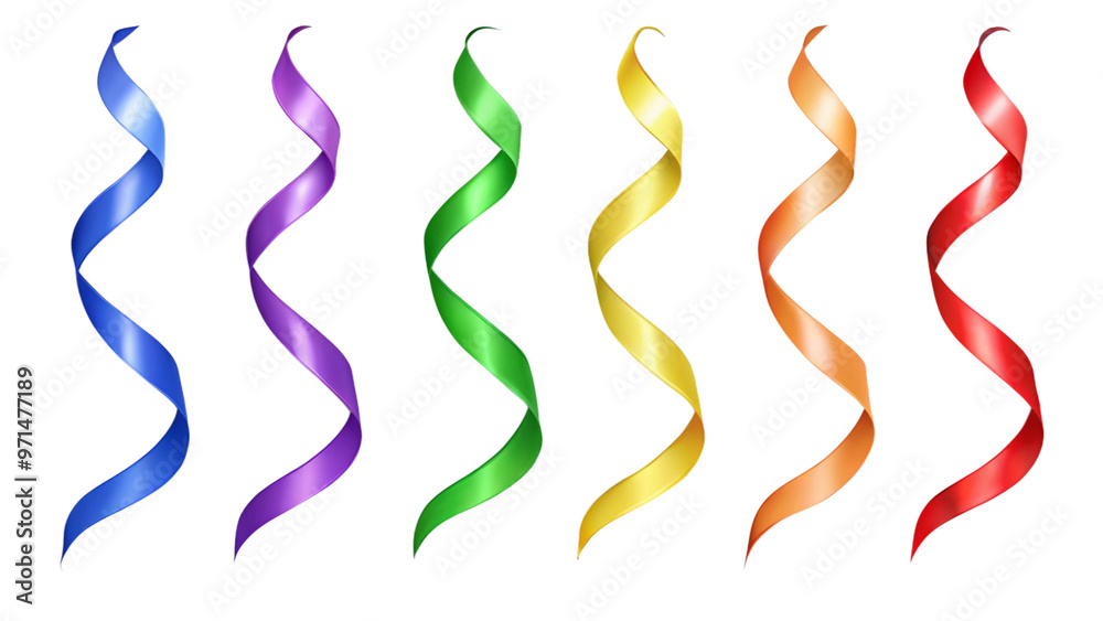 Colorful ribbons flying isolated on white background Colorful ribbons flying isolated on white background