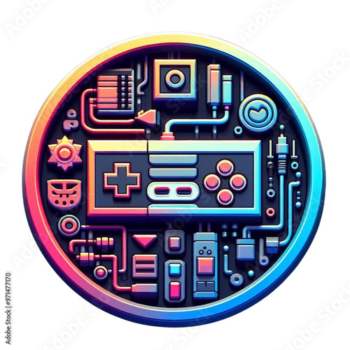 3d Console icon in circle