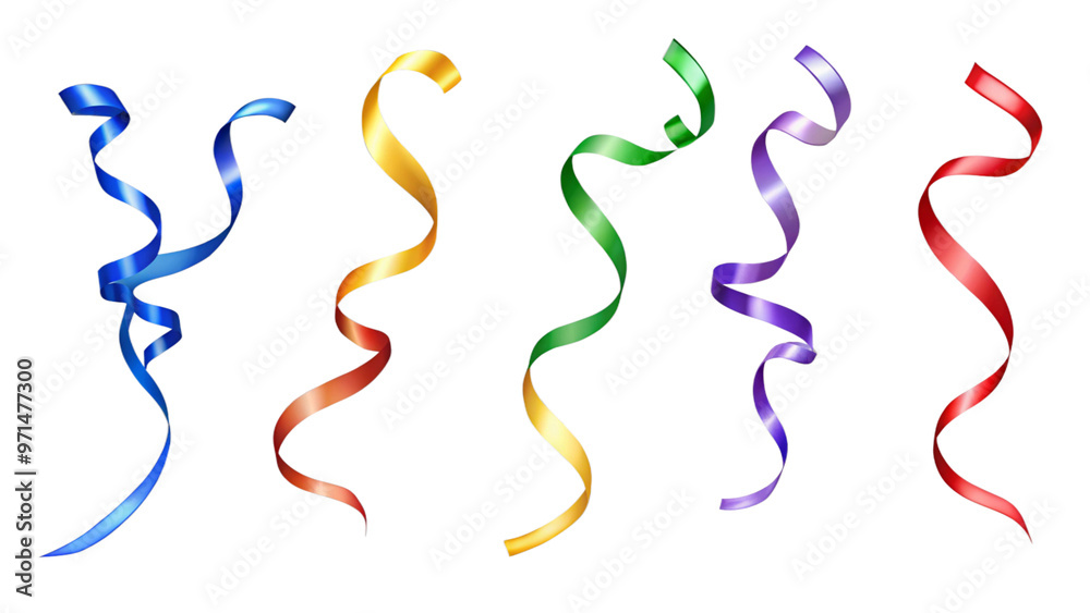 Colorful ribbons flying isolated on white background Colorful ribbons flying isolated on white background