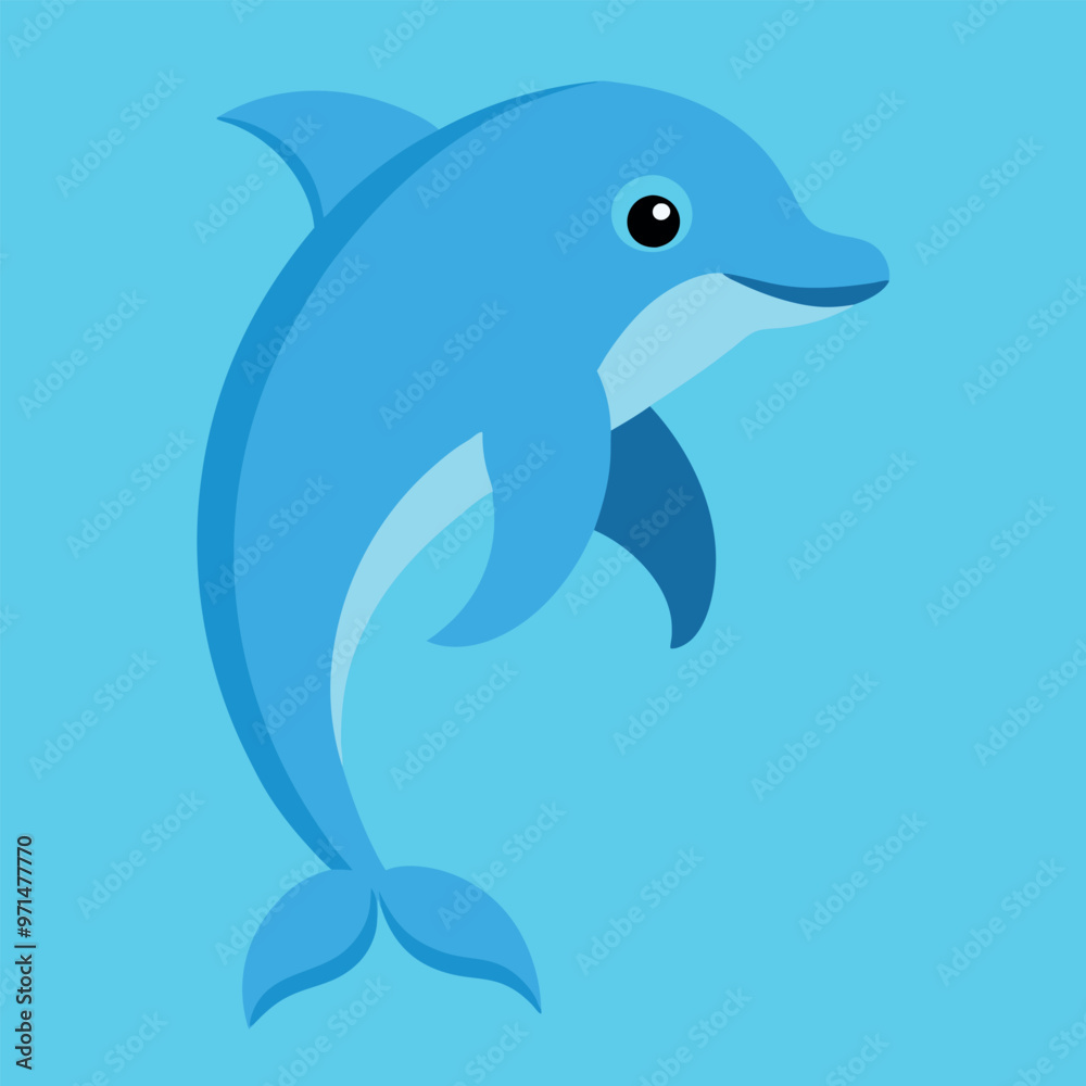 Fototapeta premium Bottlenose dolphin vector art illustration. 