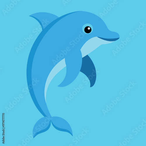  Bottlenose dolphin vector art illustration. 