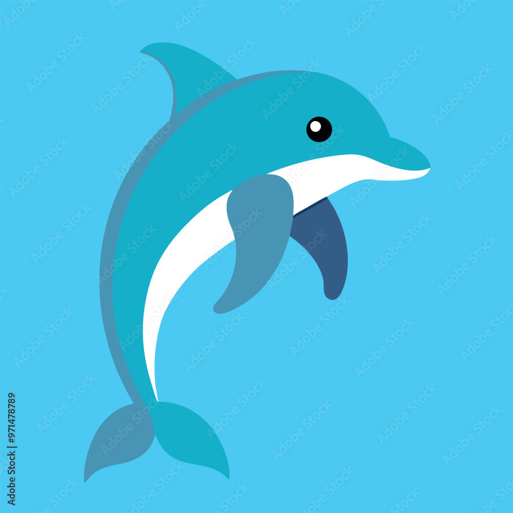 Obraz premium Bottlenose dolphin vector art illustration. 