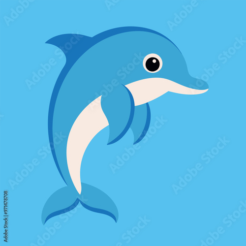       Bottlenose dolphin vector art illustration.
