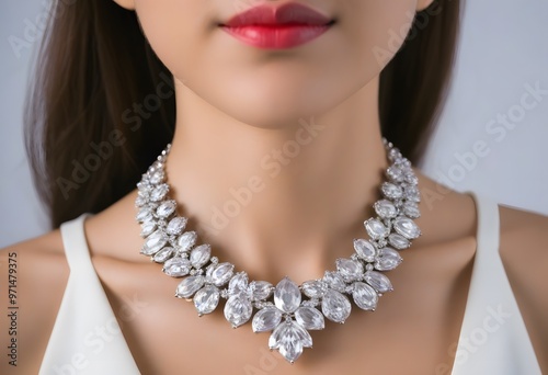 Young woman with elegant jewelry, closeup 