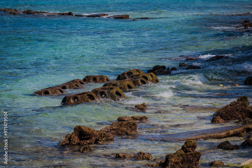 Rocky Waters in the Maldives. photo