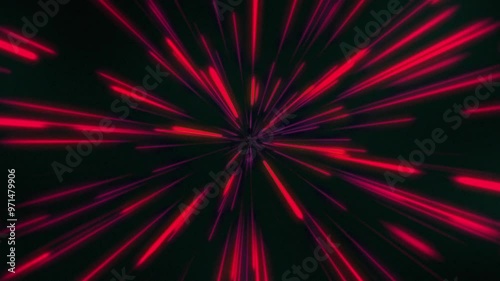 Futuristic Red Pink Laser Glowing Lines Motion Background Seamless Loop Space Animation Design, HD Video, 60 fps