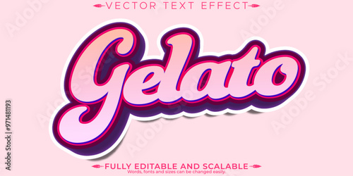 Gelato editable text effect, editable icecream and dessert text style