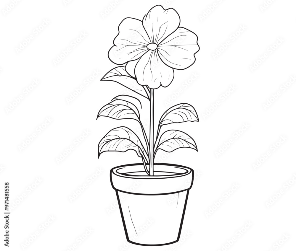 Flower in a pot cartoon flower illustration vector Flower in a pot cartoon flower illustration vector