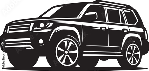 Modern Suv Family Car silhouette vector illustration isolated on a white background